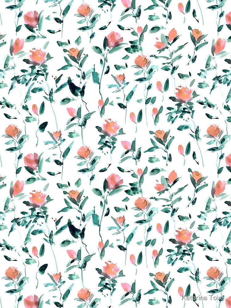 Rose garden impression - watercolor roses by Katerina Tova