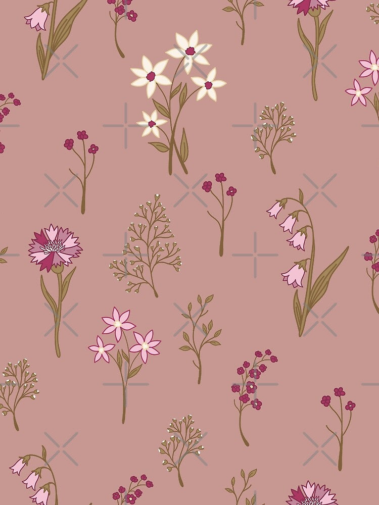 Dusty Pink Wildflowers by Foximsy