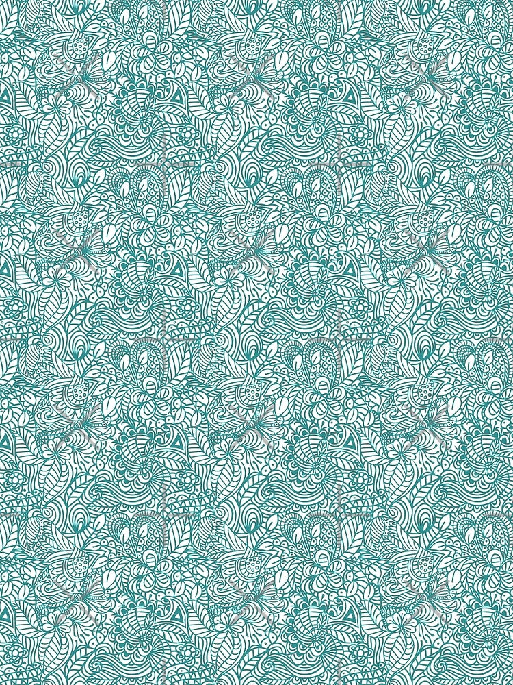 Teal Butterfly Zentangle by vo1234