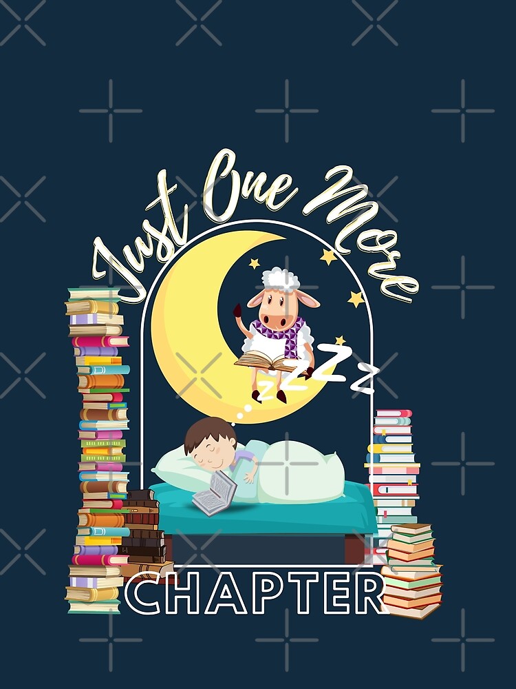 Just One More Chapter Sheep Reading (dark blue) by Novelty-Shirts