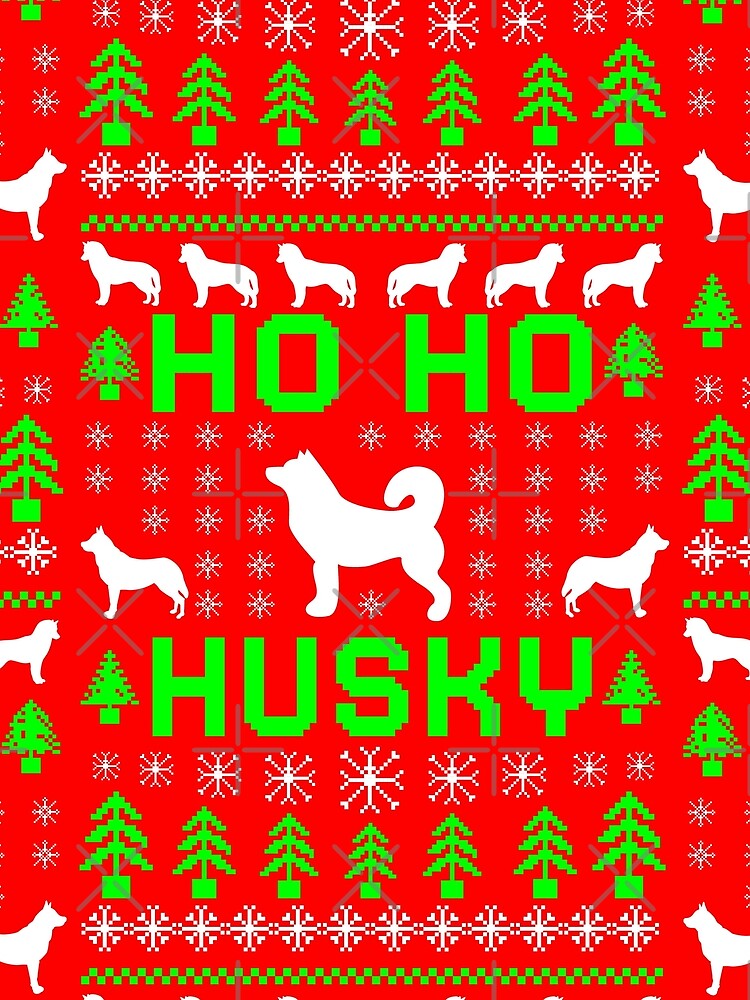 Ho Ho Husky, Christmas Dog Husky Pattern by ACC