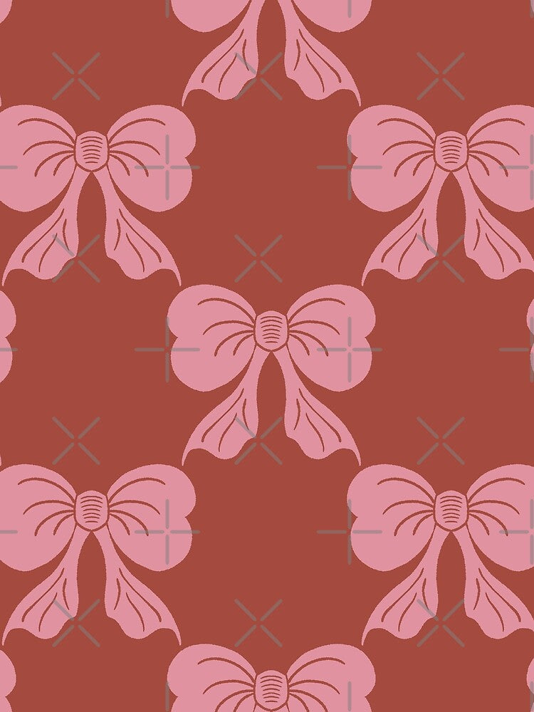 Large Coquette Pink Bows on Rustic Terracotta Trellis by DColourMuse