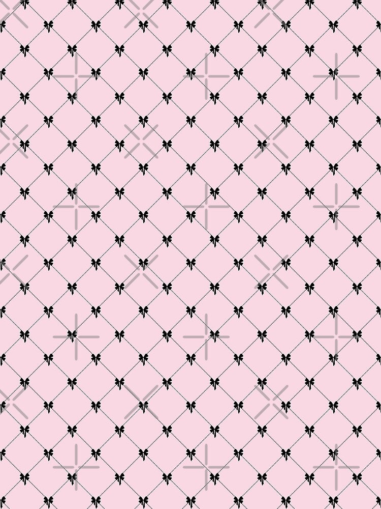 Coquette black bow pattern  on pink background by FatBirdie