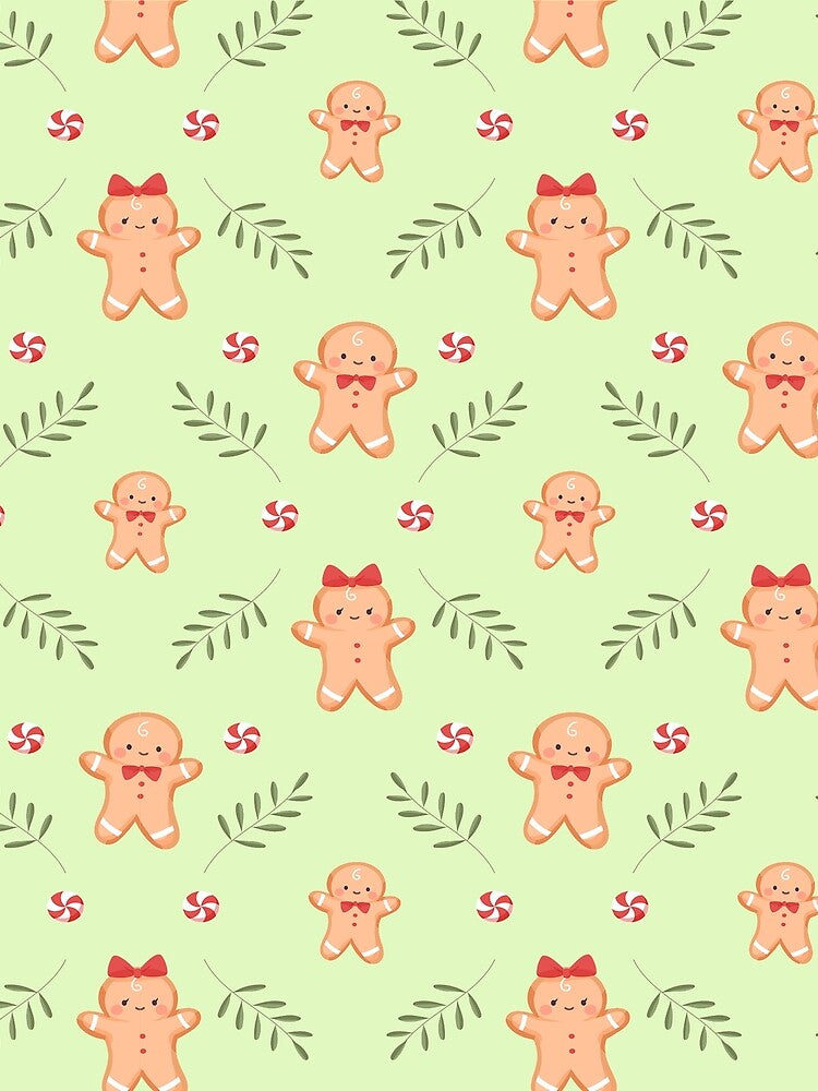 cute ginger biscuit Christmas Pattern by BeemoonyPattern