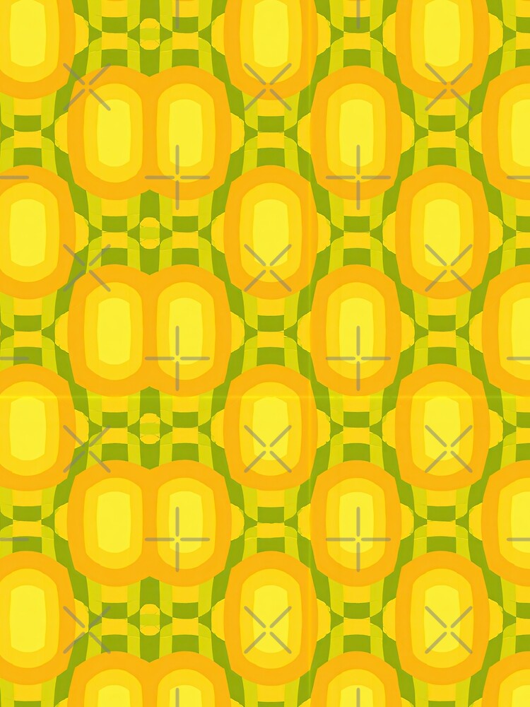 Mustard Mid-Century Geometric Orbs by Piotrek0001