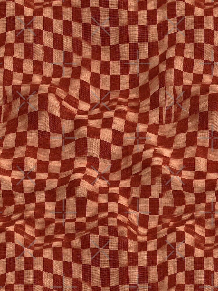 Wavy Rust Red Distortion Grid by Piotrek0001