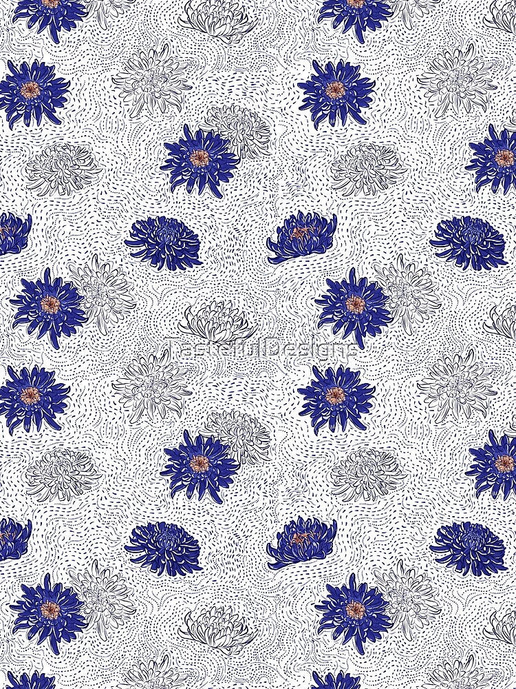 Blue Japanese Flower pattern by TastefulDesigns