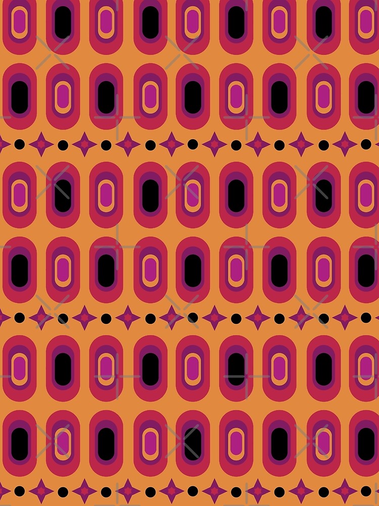 Groovy Retro 70s Style Geometric Pattern by SoccaTamam