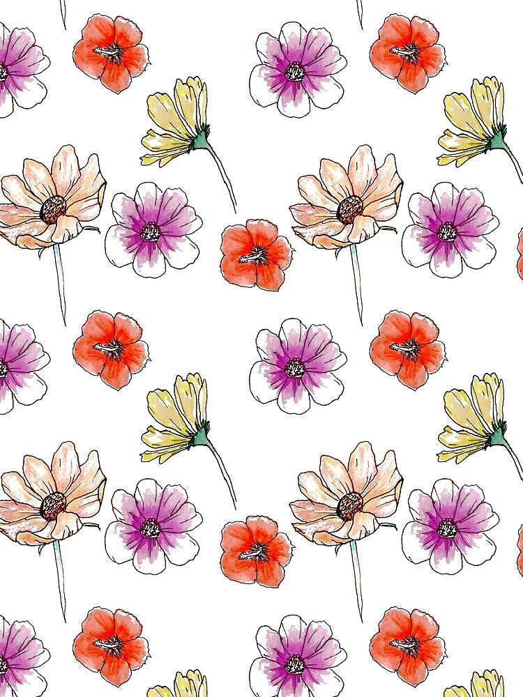 Hand drawn Flowers Pattern by MicDoesThings
