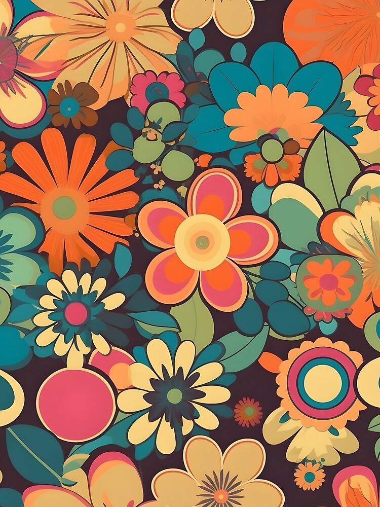 Floral Retro 70's Pattern by TheeDigitalDen