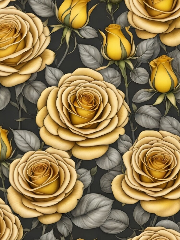 "Hand Drawn" Yellow Roses by Sun-Soles