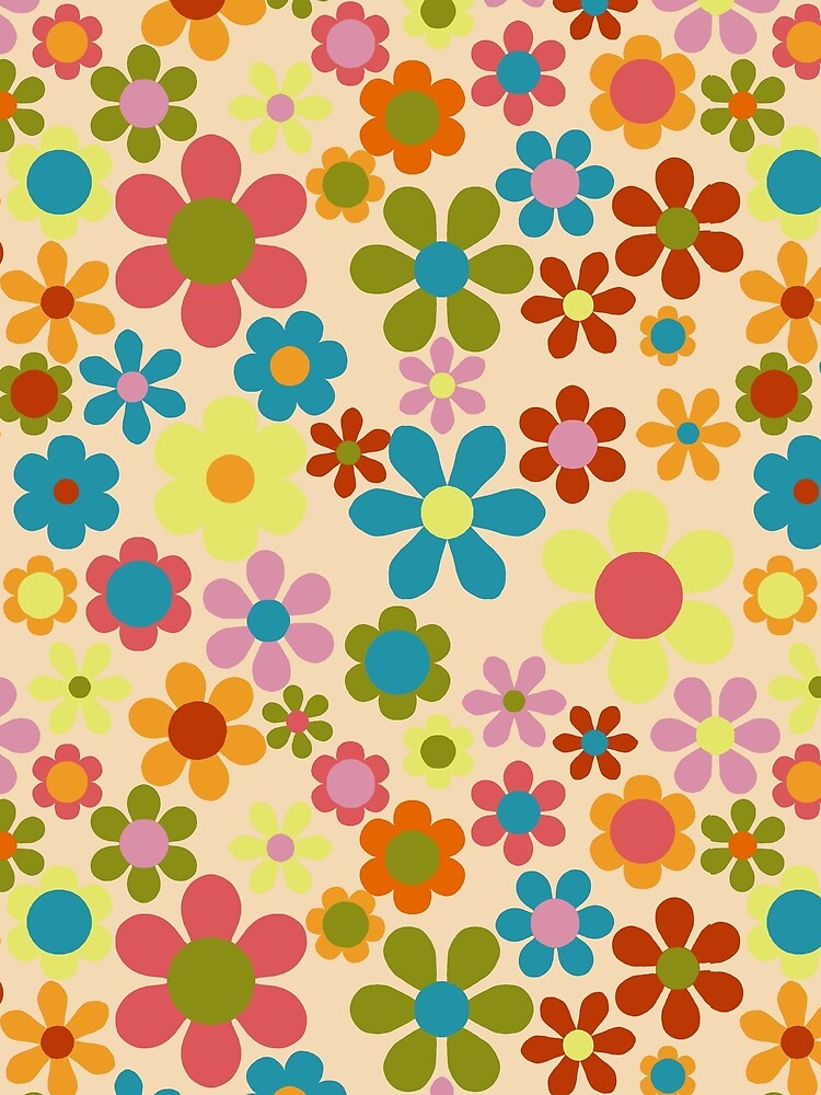70's Flower Pattern - Pale Peach by JurassicParkans