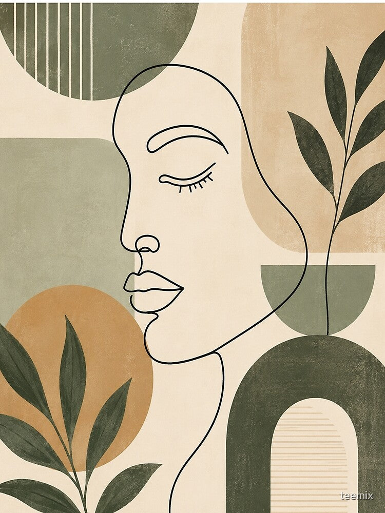 Minimalist Abstract Face Line & Geometry by teemix