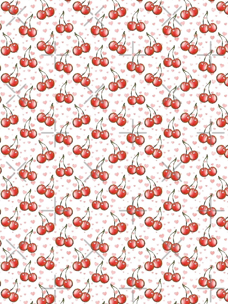 Red Cherries and Hearts by xWiseGirl