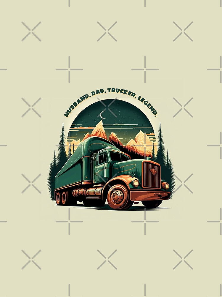 Husband Dad Trucker Legend #6 by aifuntime