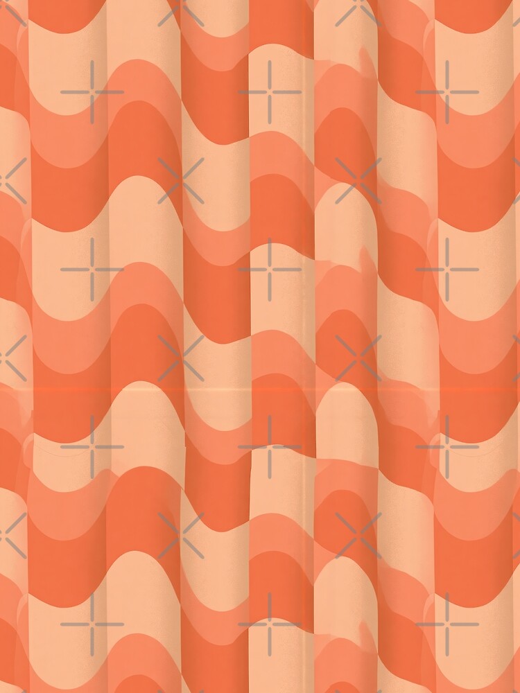Tangerine Orange Vertical Ripples by Piotrek0001