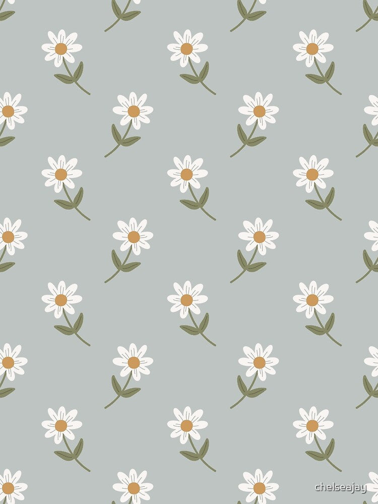 little dancing daisies - teal by Chelsea Jay