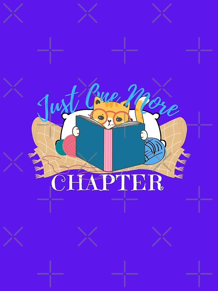 Just One More Chapter Cat Reading (purple) by Novelty-Shirts
