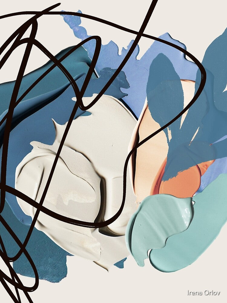 Line Art Minimalist, Neutral Colors, Draw Line, Blue by Irena Orlov