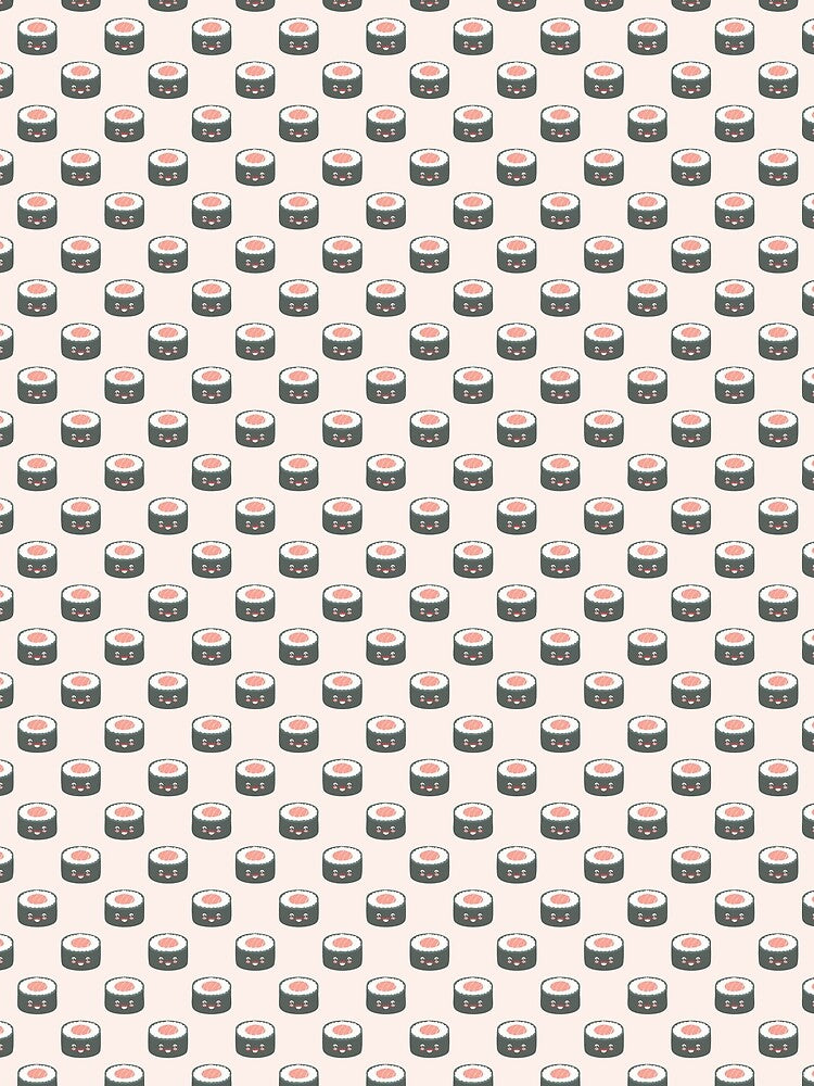 Cute Sushi Pattern – Kawaii Japanese Food Seamless Design by WojcikDesigners