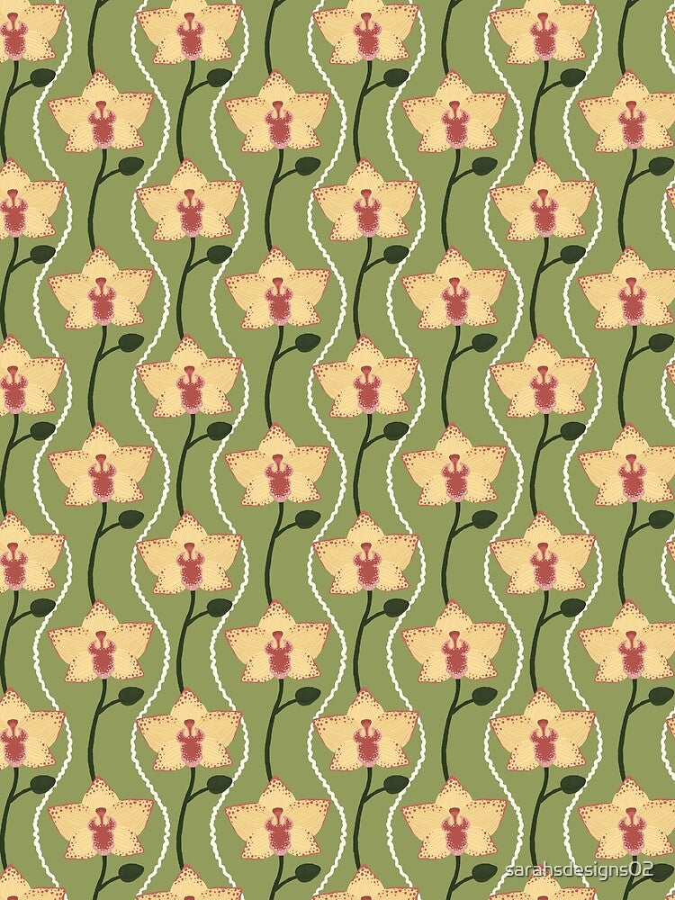 Orchid Flower Botanical Pattern by sarahsdesigns02