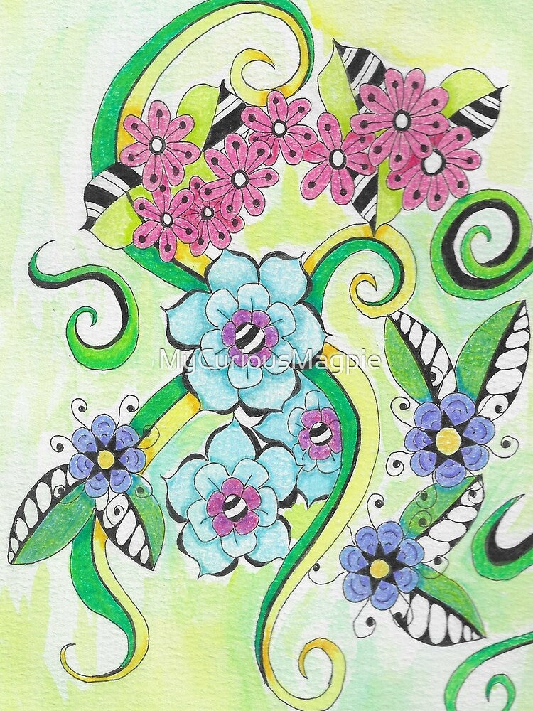 Hand Drawn Flower Doodles by MyCuriousMagpie