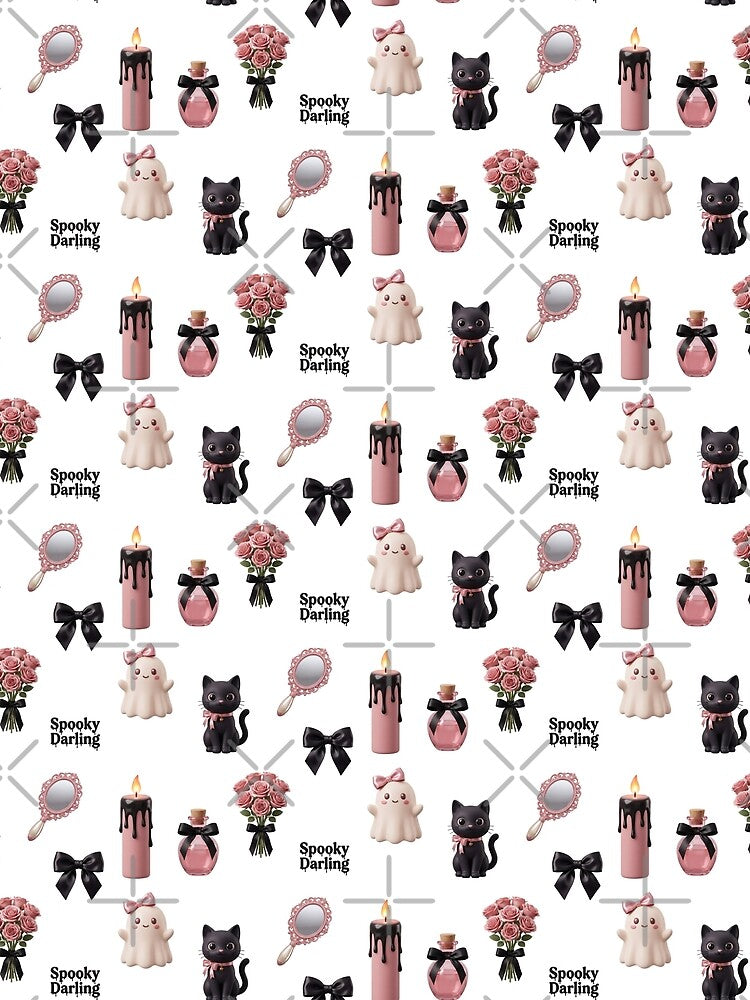 Coquette Halloween 3D Pink Bow Ghost Soft Goth Set by Osmose-Studio
