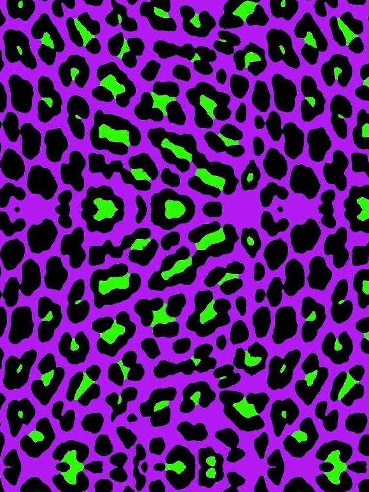 Y2K Lime Green and Purple Leopard Print | Retro 2000s Cheetah Pattern Aesthetic by BrontesWhimsyStore