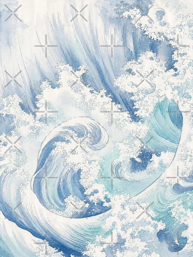 Japanese Ocean Wave Blue Coastal by trajeado14