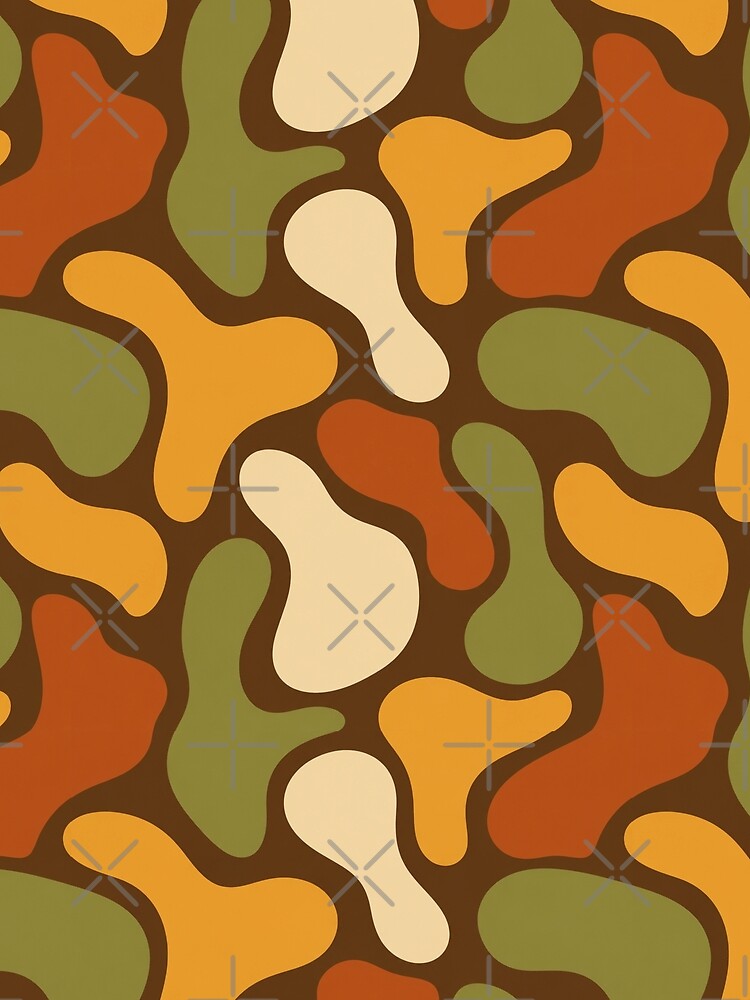 Abstract Organic Shapes Retro Seamless Pattern by Inkworksbyshery