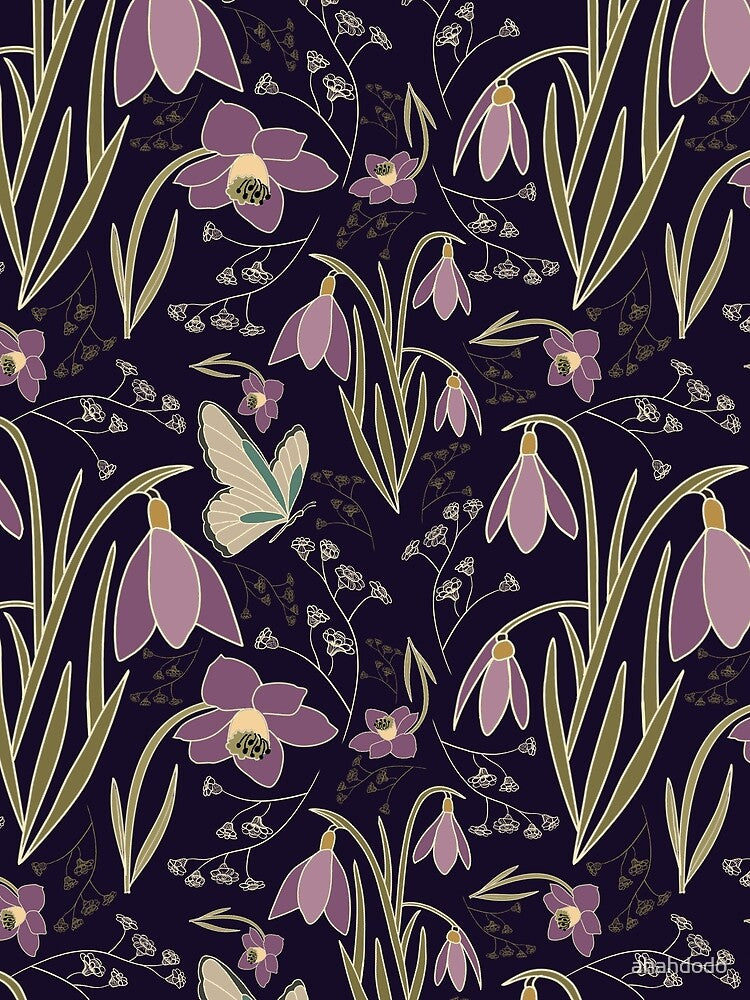 Summer florals and butterflies, Spring garden flowers by ahahdodo