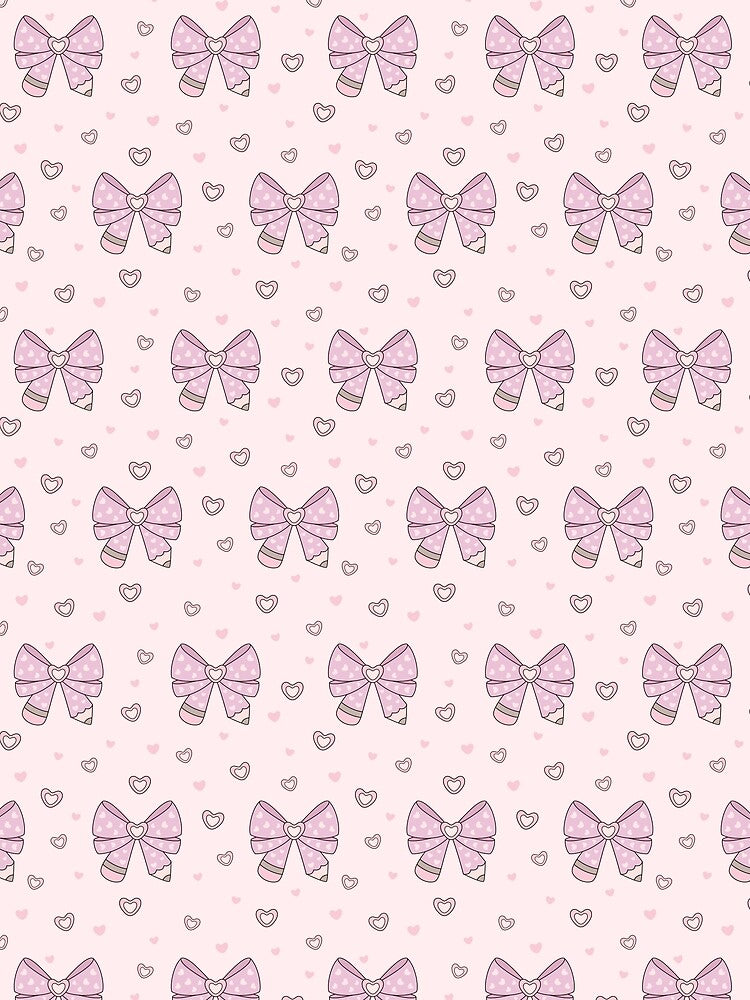 Coquette Pencils Bows Background by Julza Art