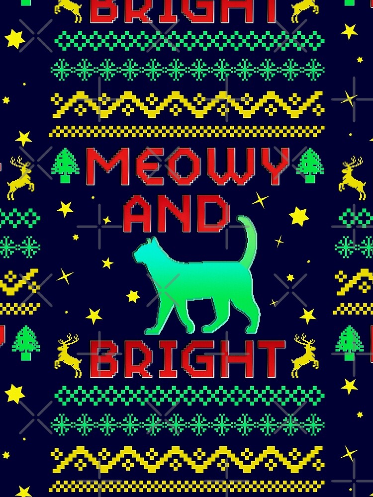 Meowy and Bright, Christmas Cat Pattern by ACC