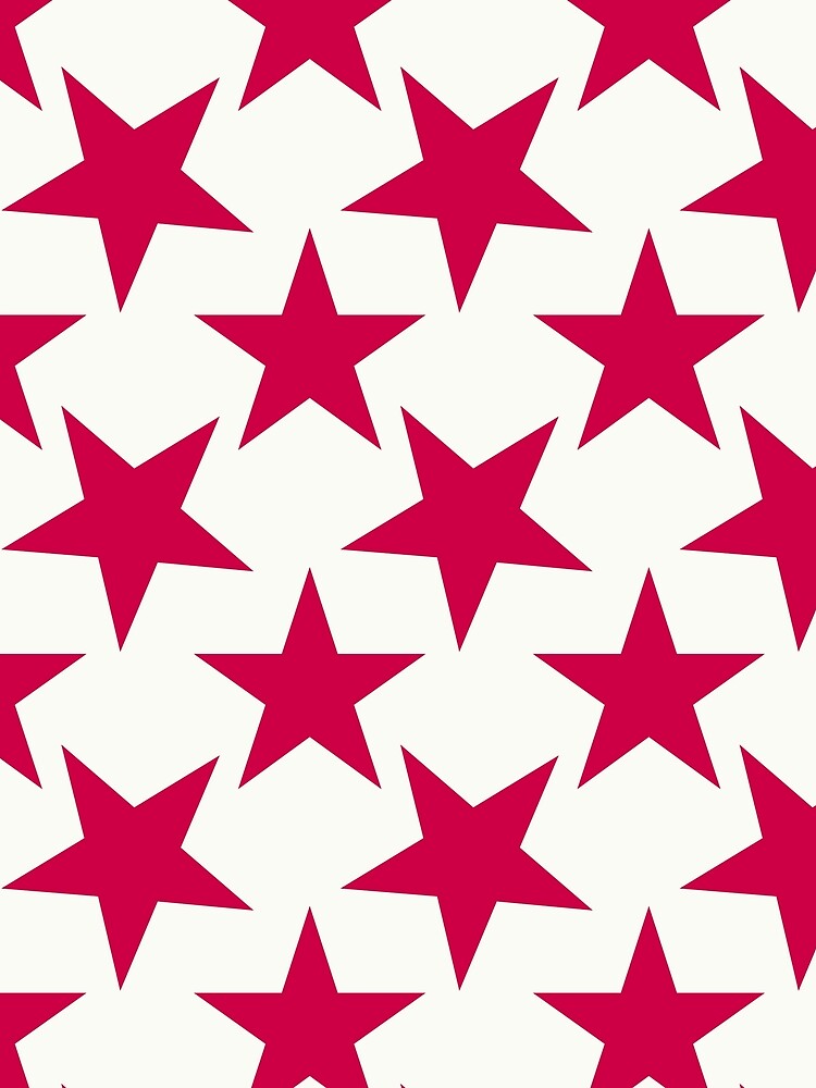 Retro Red Star Pattern | Classic Red Stars on White | Red Stars Patterned | Red Stars Preppy | Cute Red Star Wallpaper | Bold Star Shape Pattern | Red Star Design by VivaFy