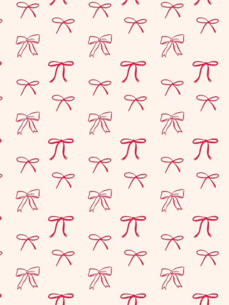 Pink Bow Pattern Aesthetic Design Cute Girly Softcore Style by TropicalTrails