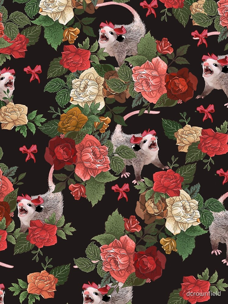 Opossum floral pattern by dcrownfield
