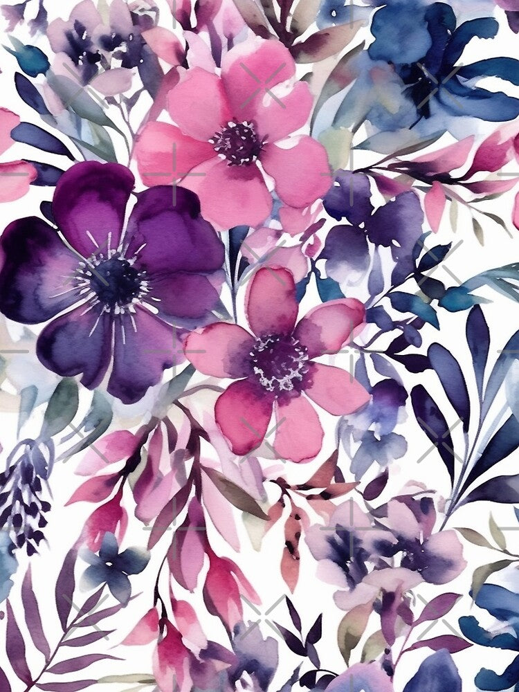 Beautiful purple floral watercolor pattern by DaisyMarroquin