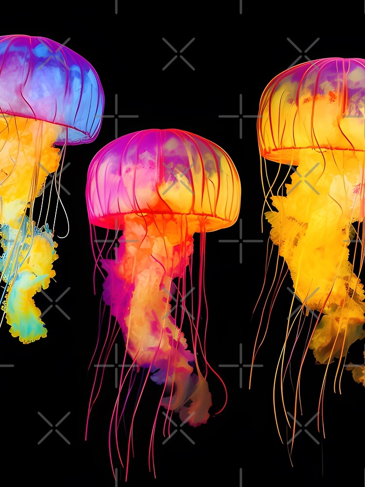 Yellow Jellyfish Poster - Deep Sea Ocean Underwater Wall Art - Marine Decor by ArtFireGallery