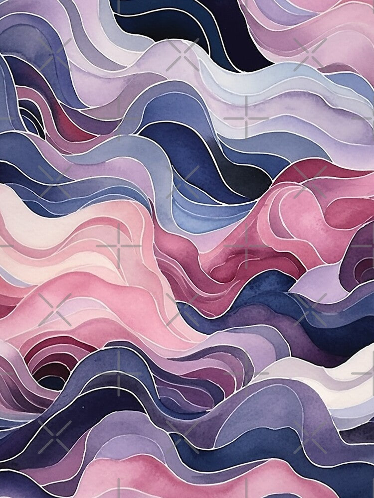 Abstract wave watercolor pattern by DaisyMarroquin