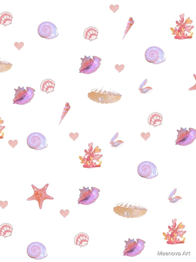 Cute Pastel Seashell Pattern | Aesthetic Ocean & Beach Vibes by Meenova Art