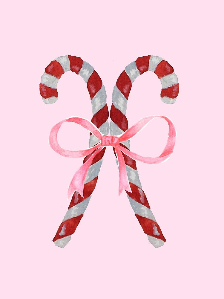 Candy Canes with Pink Bow by bowsbotanicals