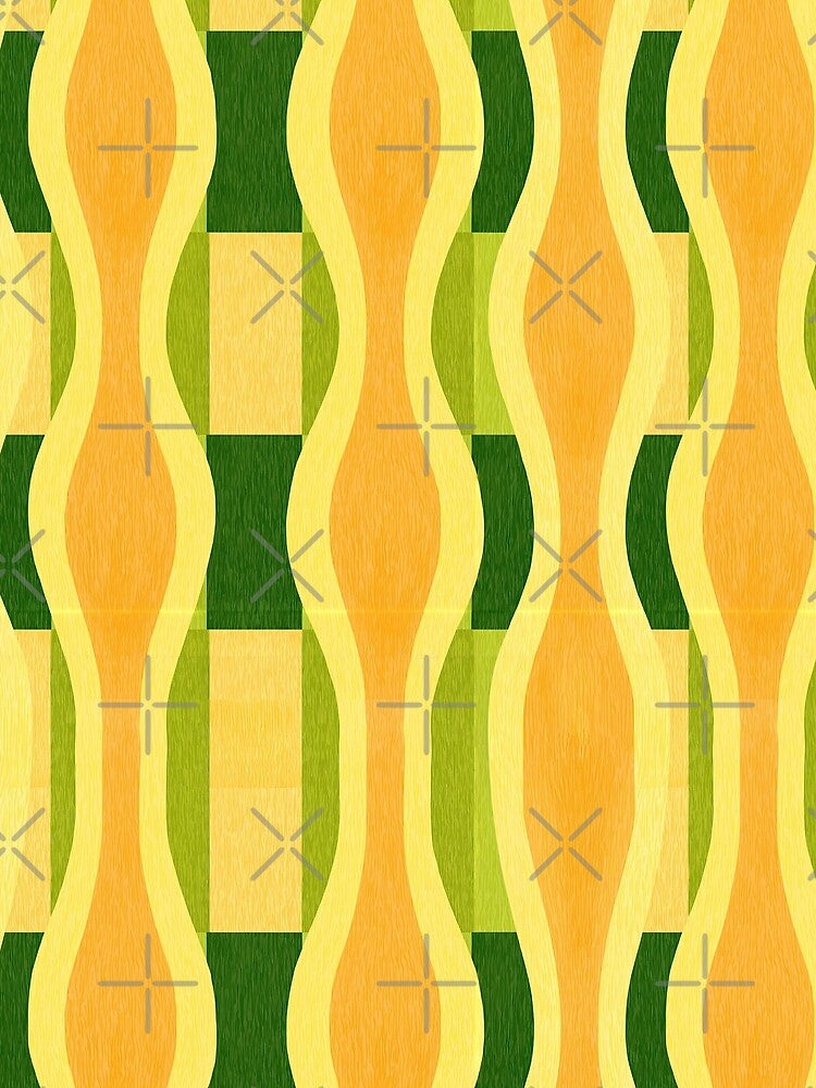 Retro Lime and Mustard Waves by Piotrek0001