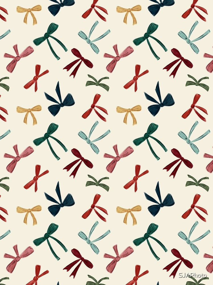 Hand drawn watercolor festive bows by SJAPhoto