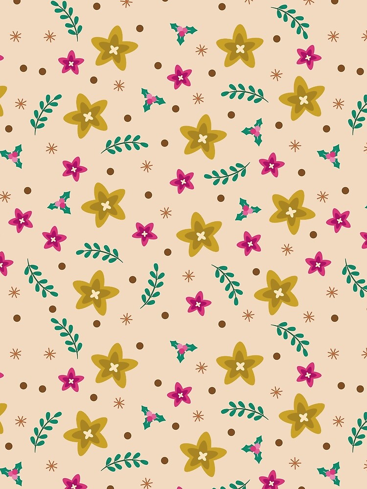 Christmas Flowers Seamless Pattern by Sietiva Diseño Creativo