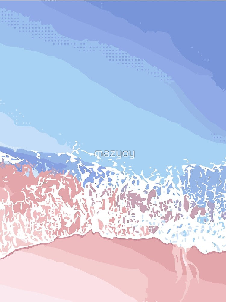 Dreamy Pastel Beach Waves Beauty Landscape by mazyoy