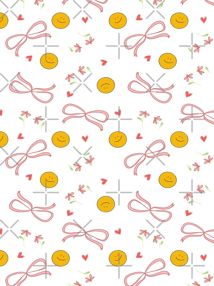 dainty smiley pattern hand-illustrated by WildSalmonCraft