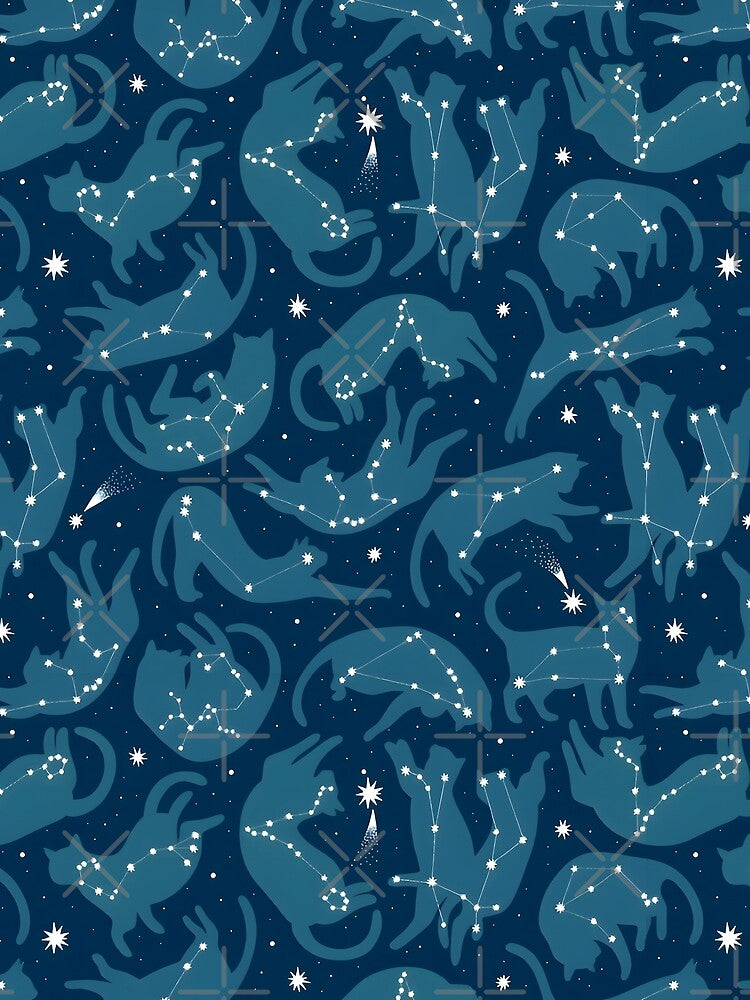 Cat Constellation | Cosmic Feline Celestial Art | Starry Night Cat Design by Imaginarium Depot - ImaginariumDepot.us