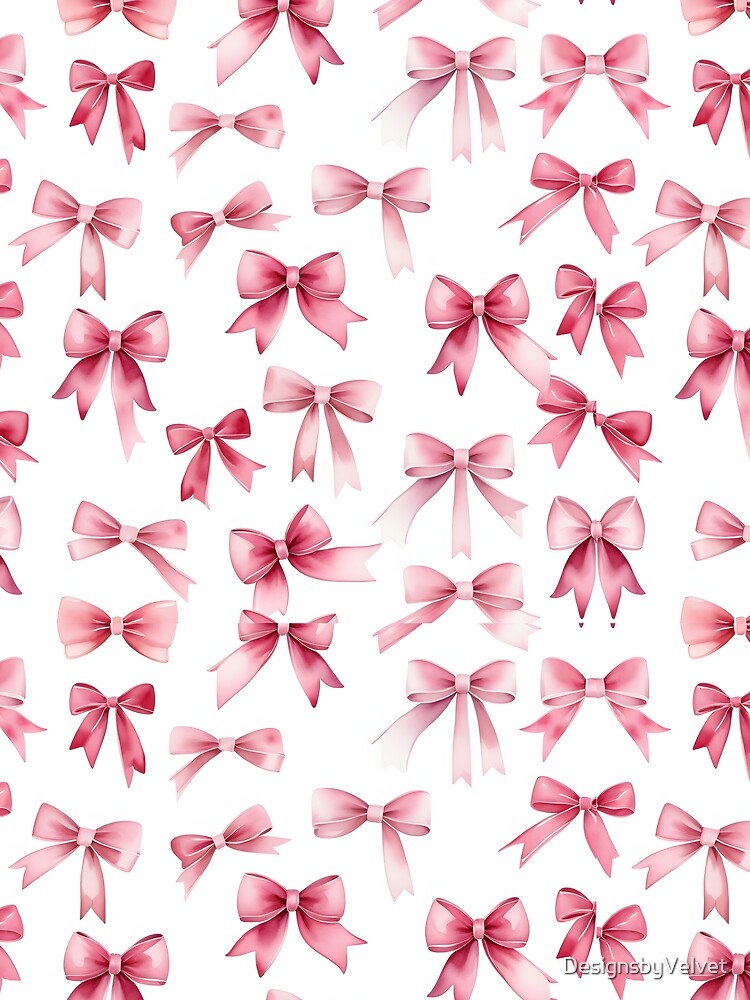 Pink bow pattern (coquette) by DesignsbyVelvet