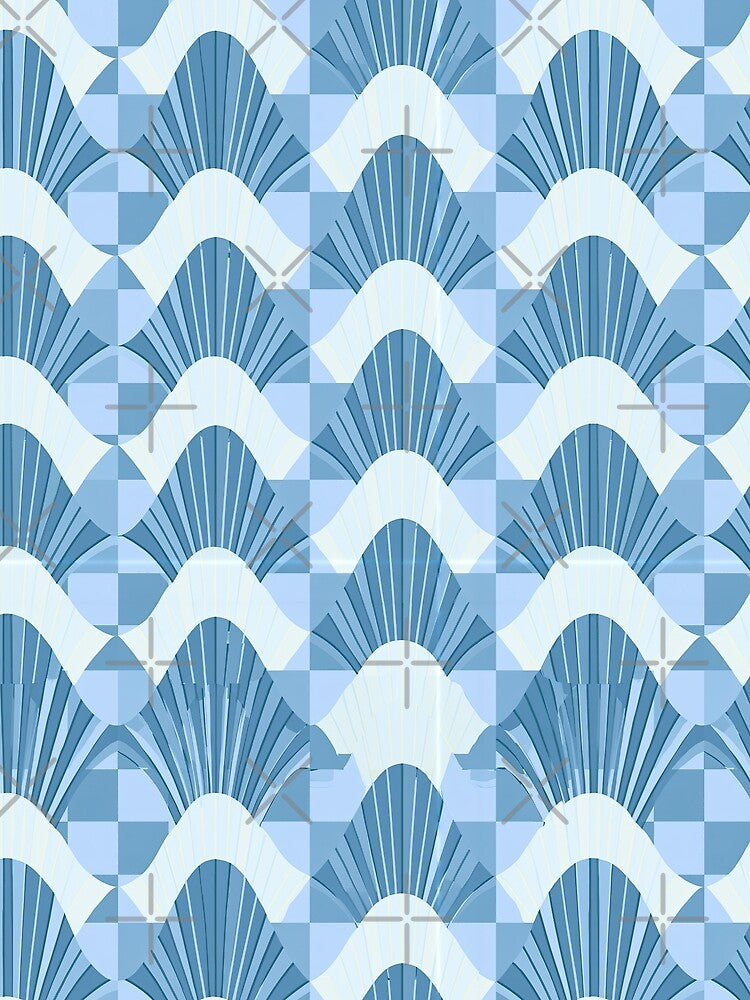 Sky Blue Shell Ripple Abstract by Piotrek0001