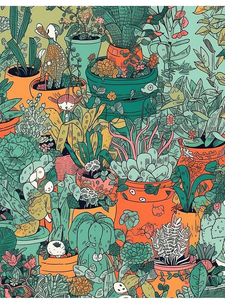Vintage Botanical Plants Inspired by Jillian Tamaki's Artwork by Vlad-Nik001